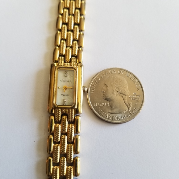 Relisted - Jeanneret Sapphire ladies wristwatch dress watch gold tone - Picture 9 of 16